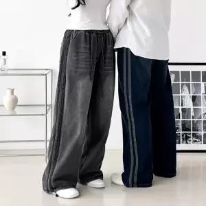 [모로엠] 남성 투라인 사이드 와이드 데님 팬츠 DMC-JEA-Q251024