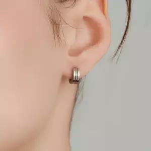 [루메] 남자 여자 공용 두줄 원터치 링 귀걸이  LMSTEE011