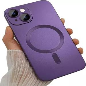 15 플러스 여성용 앤코페이브 마그네틱 케이스 귀여운 매트 럭셔리 소프트 메탈릭 광택 디자인 카메라 렌즈