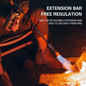 나무 손잡이 탈착식 3단 가스 버너 건 야외 캠핑 토치 요리 BBQ