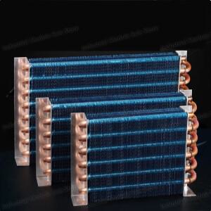 물리적 냉각용 1PCS 구리 튜브 열교환기 콘덴서 코일 냉장고 알루미늄 핀 소형 쉘 없음