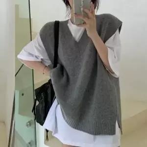 [옷자락]여성 가을겨울 루즈핏 V넥 니트 조끼