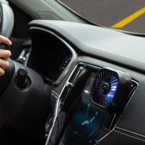 조명 자동차 공기 배출구 팬 조절 가능한 3단계 USB 소형 냉각 다기능 저소음 미니 에어컨