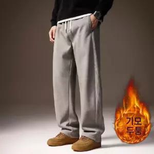 남성용 팬츠 겨울 캐주얼 스트라이프 트렌디 통 아이템 와이드 면린넨 HT4