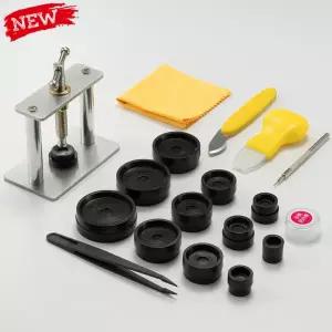 호환  전문 시계 프레스 세트 시계 케이스 밀봉 도구 및 피팅 다이 수리 도구 다이 키트 제작자용 12개 몰