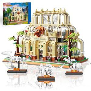 공룡 박물관 빌딩 레드 라이트 건축 화석 2788PCS 월드 모델 장난감을 블록 브릭트라이브 쥬라기 세트 위한 미니 키트