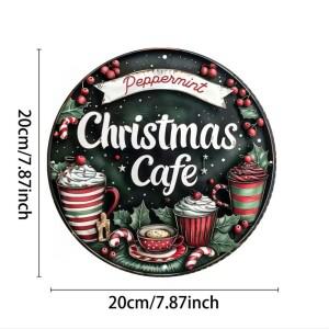 크리스마스 카페 페퍼민트 테마 금속 간판 예술, 8