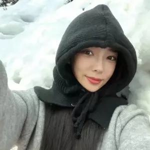 니트 바라클라바 워머 후드 헬멧