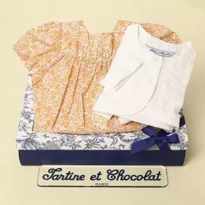 [롯데백화점]타티네쇼콜라 리타플라워원피스+젤라가디건(백일돌선물세트)TTPMOE215O