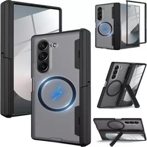 갤럭시 Z 폴드 7용 미몰 마그네틱 Magsafe 스크린 프로텍터 보이지 않는 킥스탠드 및 힌지 보호 내장 7