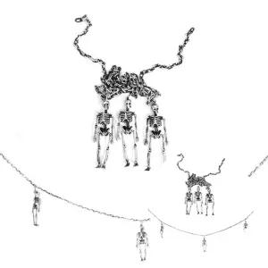 뉴 해골 체인 가랜드 할로윈 홈파티 장식 가랜드 해골 모양 성탄 파티 연출용 벽면장식