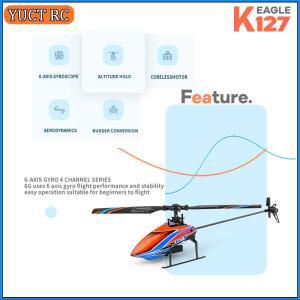 WLtoys K127 RC 헬리콥터 6축 자이로 고도 유지 원키 싱글 장난감