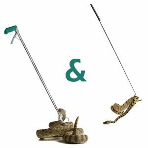 IC LOVER 뱀 잡기 도구, 47인치 집게 + 39인치 망원 걸이 스틱, 전문가용 헤비 듀티 도구 세트 이동 픽업 운송 래틀 파충류