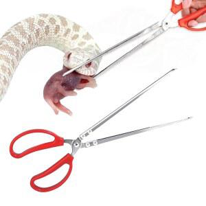 루프다토 15인치 뱀 먹이 집게, 파충류 도마뱀 파충류, 뱀, 탱크 액세서리 테라리움 용품용 잡기 도구 스틱 집게 (직선 머리)