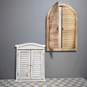 창문 거울 카페 앤틱 소품 인테리어 화장실 현관 원형 53x42x5cm 붙이는거울