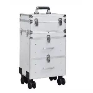출장 메이크업 박스 전문가 화장품 여행용 수납 실버