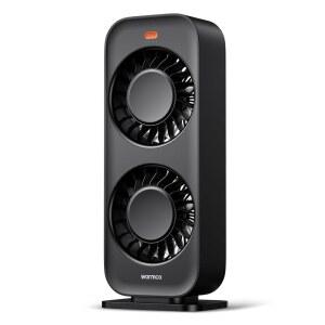 침실용 웜코 타워 선풍기, 4단 듀얼 모터 6m/s 고속 책상 홈 오피스 기숙사용 조용한 냉각 선풍기(45dB), 분리형 그릴이 있는 휴대용 개인 테이블 선풍기 - 블랙