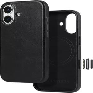 17용 럭키코인 프리미엄 수제 소가죽 가죽 휴대폰 케이스 내장 카메라 제어 버튼 및 전체 보호 MagSafe