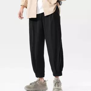 남자 데일리 스트링 폴리 밴딩 캐쥬얼 배기 조거팬츠 PQs6+1DiC