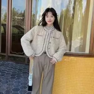 여성 간절기 따뜻한 밍크 느낌 숏 재킷