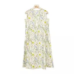 [라페어](김해점)플라워 버튼 민소매 원피스 LWODA660-YE