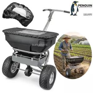 Power 주행식 비료살포기 57L 스텐프레임 무동력 살포기 비료 카트 농기구
