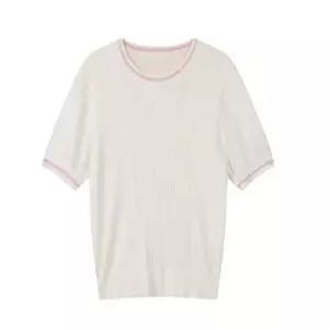 [LAP] 라인 배색 반팔 니트 AS1KH266