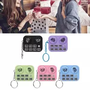 미니 소형 키체인 다채로운 조명 DJ 디스크 플레이어 디자인 자동 재생 및 셀프 프레스 모드 휴대용 DJ 키