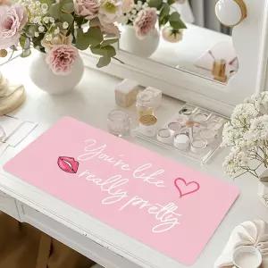 화장 매트 포 베니티 양면 탑 프로텍터 방수 드레싱 책상 화장대 커버 패드 정말 예뻐요 (베이비 핑크/실버