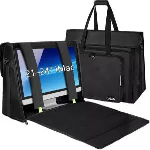 21-24인치 용 ORKELS 하드 PE 올인원 컴퓨터 모니터 휴대용 케이스 모니터용 PC 보관 키보드 마우스 케이블