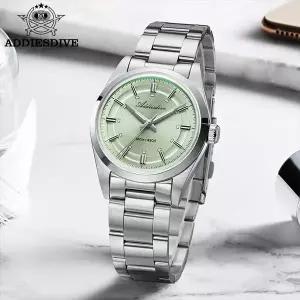 호환  ADDIESDIVE 여성용 시계 럭셔리 VH31 무브먼트 쿼츠 손목시계 K1 버블 글라스 BWG9 발광 100m 방수