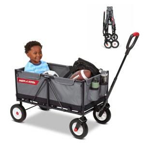 라디오 플라이어 비스트 이지 폴드 최대 용량 헤비 듀티 키드 및 카고 웨건, 1.5-6세용 접이식 웨건 그레이