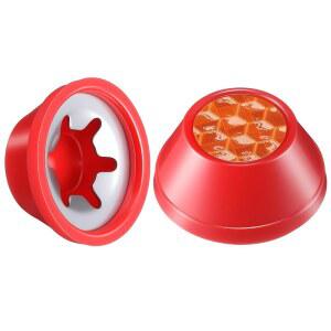 반사 스티커가 있는 새롱 2팩 레드 허브 캡 교체, 왜건과 호환되며 스쿠터, 왜건, 자전거 교체 액세서리에