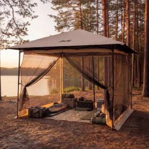 로티캠프 선쉴드 블랙코팅 방수 그늘막 캠핑 원터치 타프 + 메쉬 스크린 세트