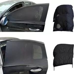 측면 창문용 자동차 창문 스크린 OUTTDID 4팩 햇빛 가리개 신축성 있는 모기장 커버 장착 SUV - 전면 및