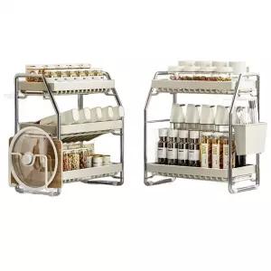 양념통 정리대 스테인레스 조미료 단 선반 양념 보관대 소스통 수납