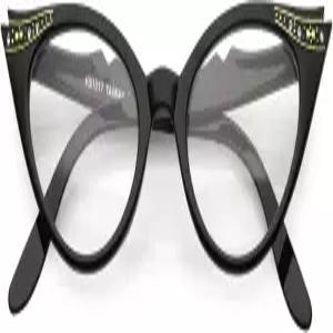 제로UV 여성용 레트로 라인스톤 장식 클리어 렌즈 고양이 안경 51mm