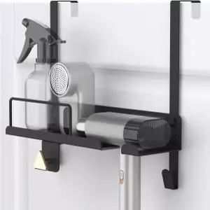 콜존 핸드헬드 의류 스티머 스탠드 다림질 장갑 포함 범용 정리 벽 장착/오버 도어 독립형 금속 홀더 욕실