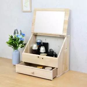 두리코 뉴삼나무 플라워 서랍 좌식화장대 미니화장대