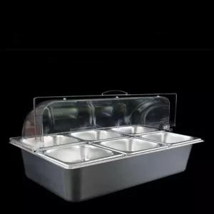 미니 반찬 냉장고 소형 셀프바 쇼케이스 65cm덮개 스틸판 0cm2칸 물대야 토핑