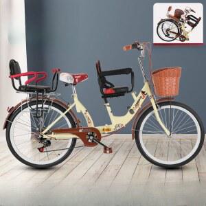 3인용가족자전거 접이식 다인승 플래그십 노란색 3인용 나들이용 가족 A단품 유원지 1단