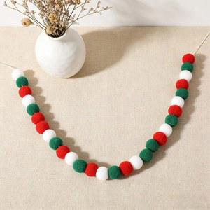 걸이 용품 갈랜드 화이트 트리 파티 6피트 폼폼 크리스마스 귀여운 그린 장식 펠트 4PCS 레드 구슬 실내용 장식 생일