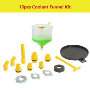 차량용 범용 냉각수 충전 키트 깔때기 라디에이터 S 유출 방지 15 개