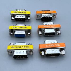 DB9 9핀 남성-여성남성-남성여성-여성미니 소형 젠더 체인저 어댑터 RS232 시리얼 플매트 카펫 러그 Com 커