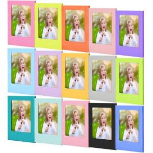 후지필름 인스탁스 3인치 미니 모토토 사진 홀더 크기 15팩 15가지 색상의 사무실 냉장고 테이블 자석 액자용 마그네틱 지갑 액자
