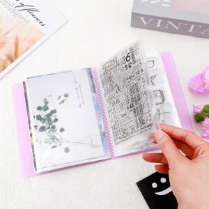 투명 스티커 사진 보관 앨범, 우표 및 절단용 소책자 책, 폴더 가방 정리함, A6 사이즈, 40 페이지