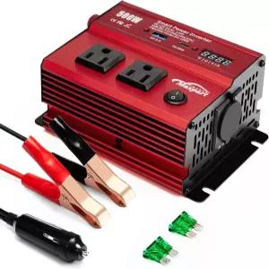 500W 전력 인버터 자동차/경트럭용 12V DC to 110V AC 컨버터 (USB 3.0A USB 및 Type-C 포트 포함)