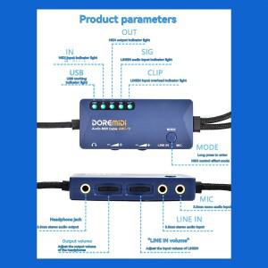 AN -10 USB 오디오 MIDI 케이블 변환기 이중 기능 사운드 카드 및 인터페이스 플매트 카펫 러그 앤 플레이