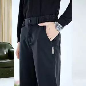 윈터솔져 팬츠 검정 춘추 남성용 슬림핏 와이드 통 하이웨스트 데일리룩 면린넨 KUK3