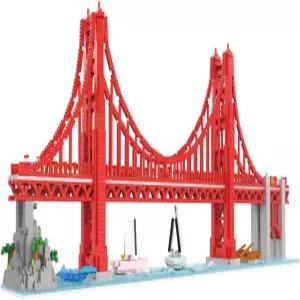 혼랜치 골든 게이트 브리지 마이크로 빌딩 블록 세트 ( 3800피스 랜드마크 건축 선물 성인 및 를 위한